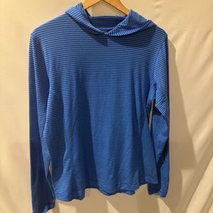 GW-Columbia blue stripped hooded top